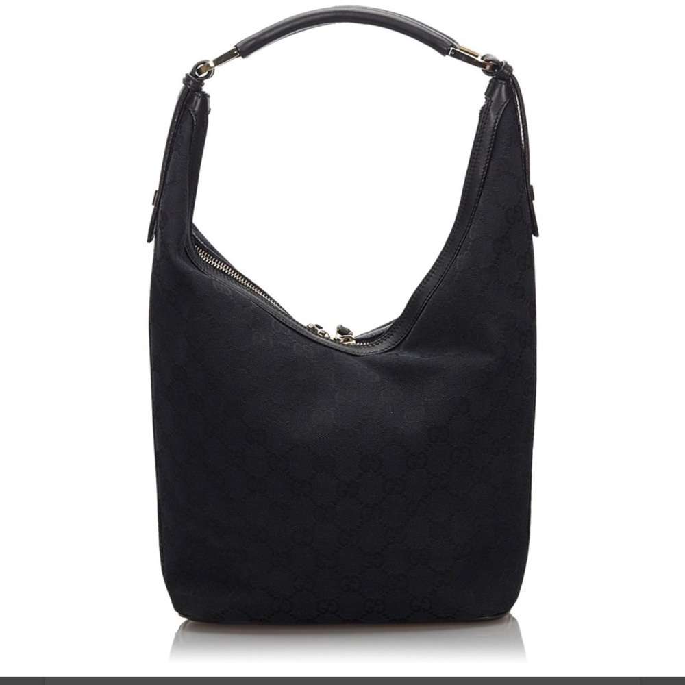Authentic Gucci GG canvas hobo bag black